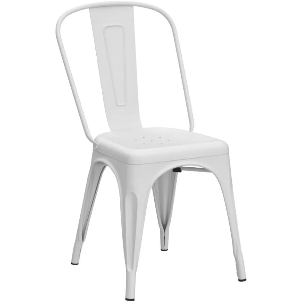 Juego de sillas de comedor de Metal para interiores y exteriores, sillas de Patio, silla de cocina, silla de restaurante de 18 pulgadas de altura