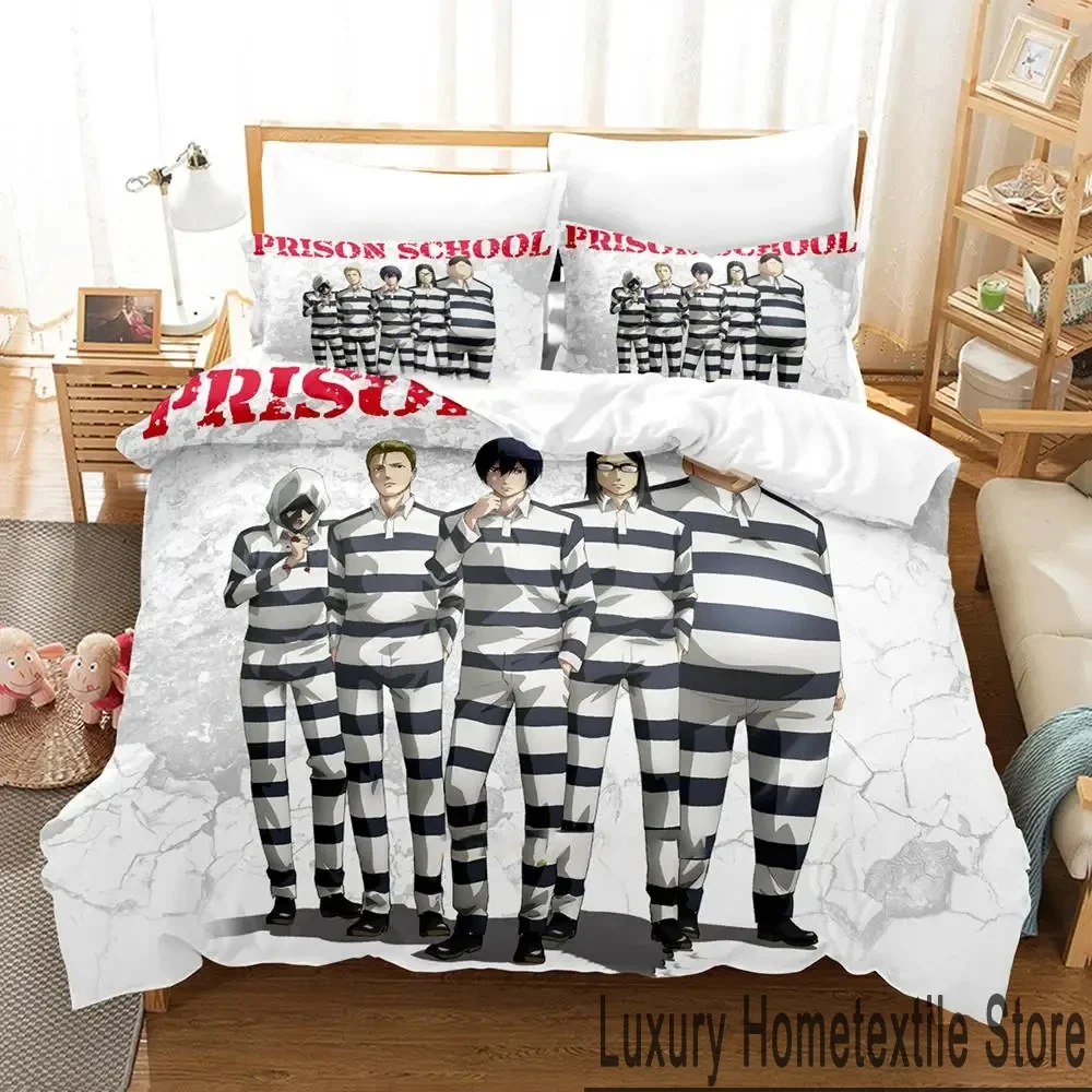 

3D Print Prison School Anime Bedding Set Boys Girls Twin Queen King Size Duvet Cover Pillowcase Bed boys Adult