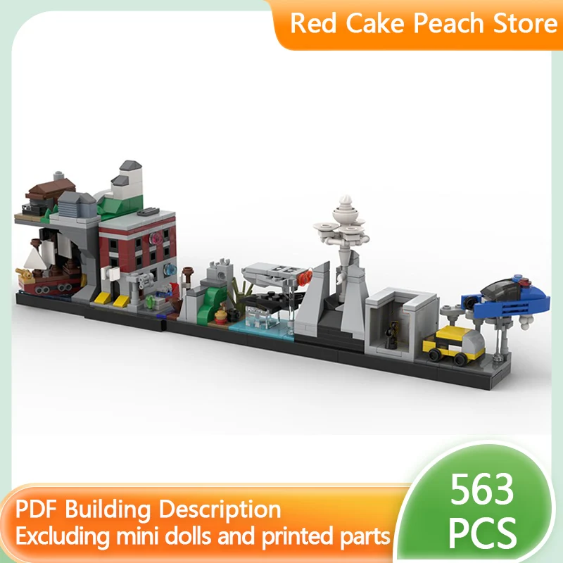 

Модель городской улицы MOC, конструктор из строительных блоков, ретро-архитектура, модульная технология, детский праздничный подарок, игрушка для сборки