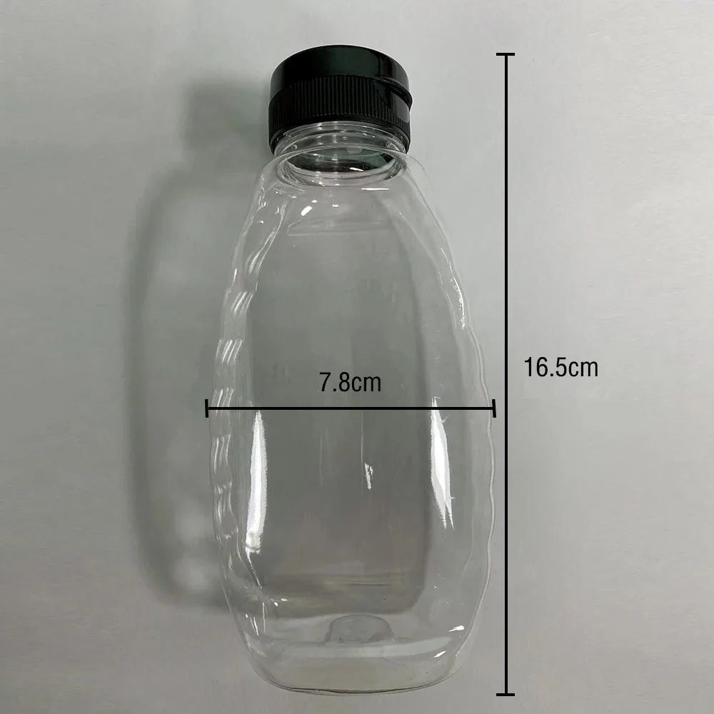 2 PCS Clear Plastic Honey Bottles (10oz) – Skep Style Jar, Squeeze Dispenser, Leak-Proof Flip Top Lids for Storing & Dispensing