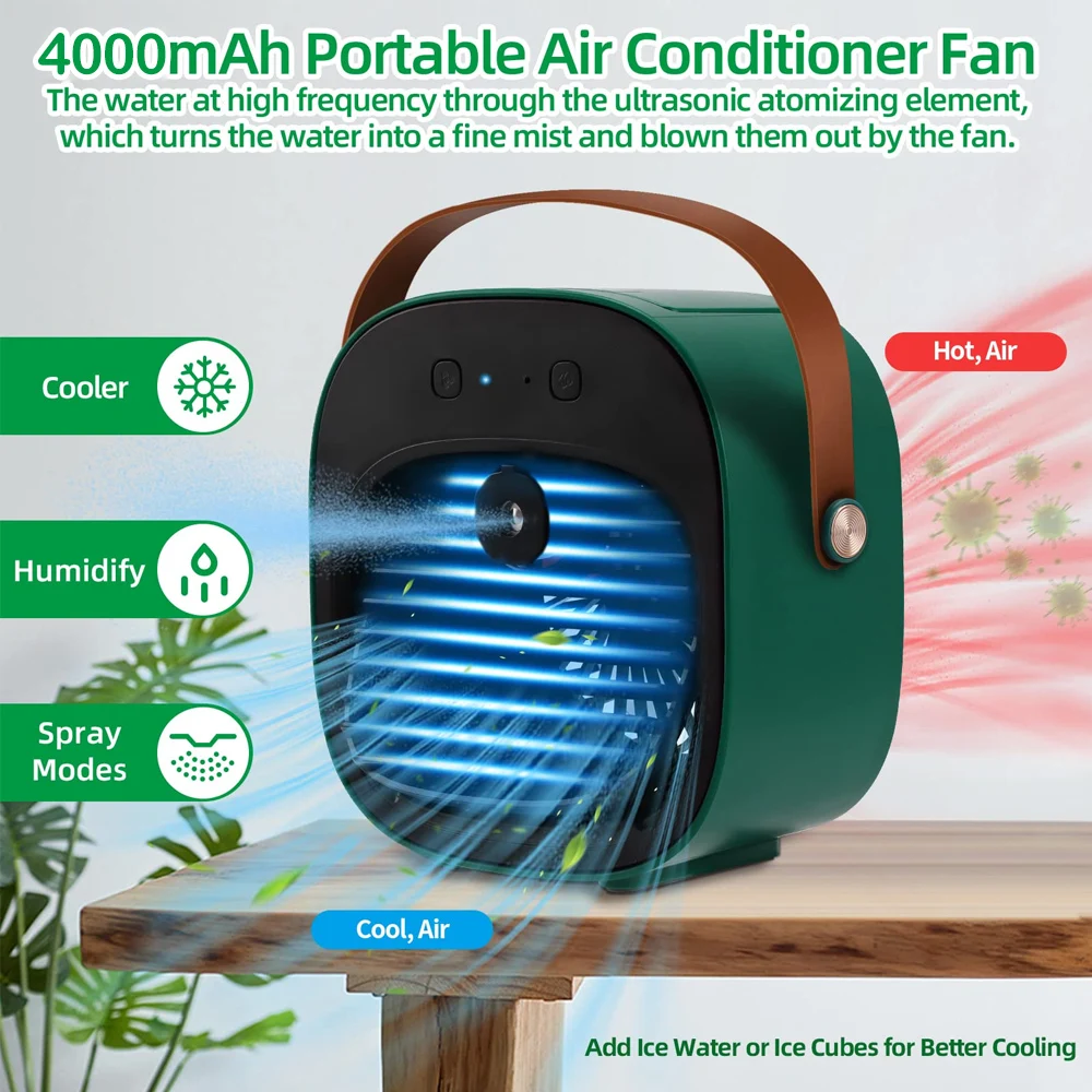 Xiaomi Draagbare Mini Airconditioner Draadloze Luchtkoeler Usb Oplaadbare Koelventilator Draagbare Airconditioner Voor Kamer Camping