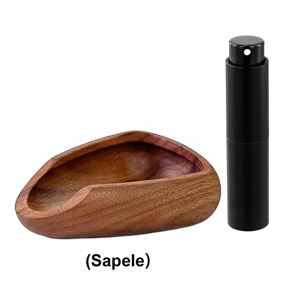 NONE Kaffeebohnentablett aus Holz mit schlankem schwarzem Sprühgerät, Holzschale für Kaffeebohnen, perfekt für Kaffeelegeisterte und Baristautos 9