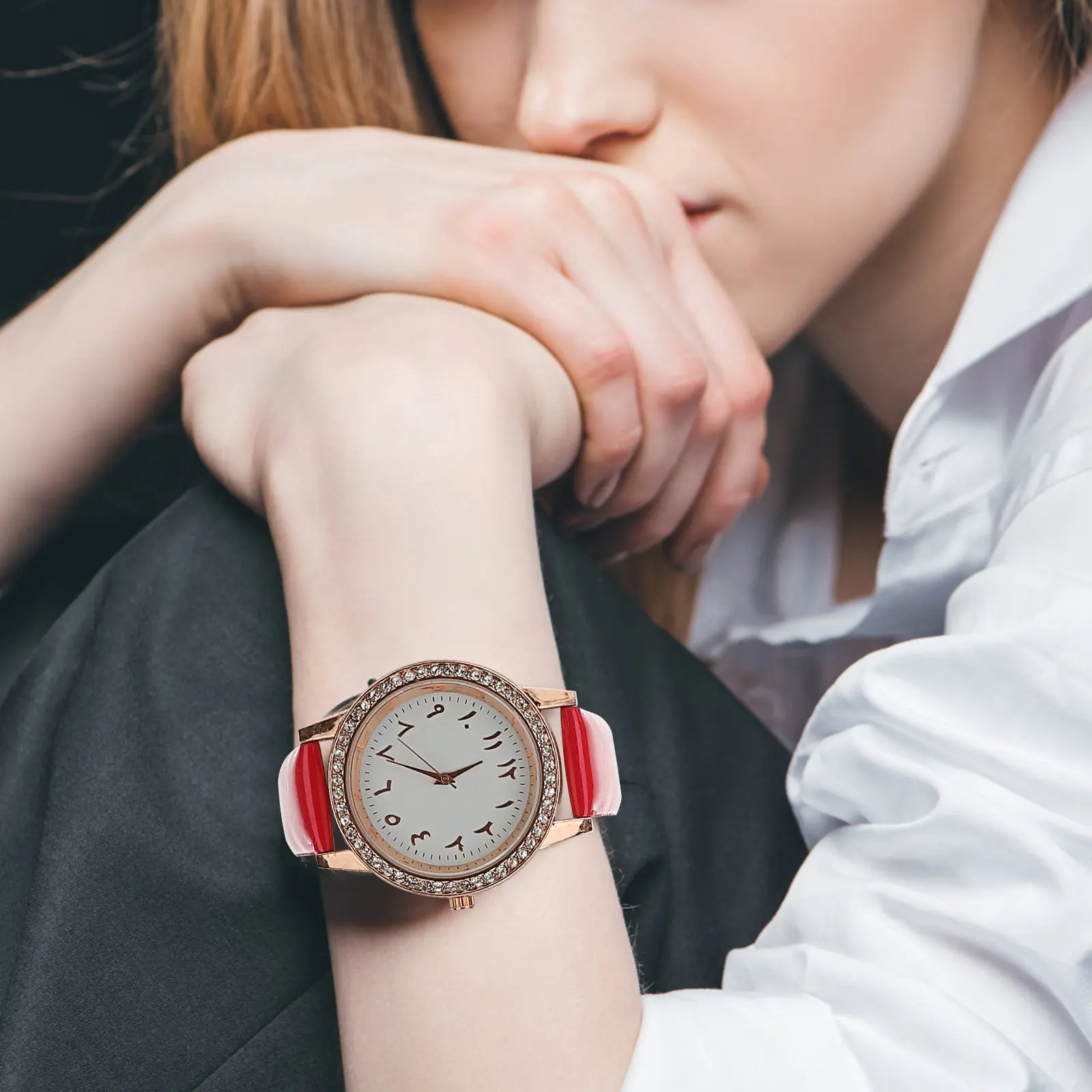 

PU Belt Ladies Watch Fashionable Bling Quartz Watch for Women Casual Party Birthday Business Watches for Women
