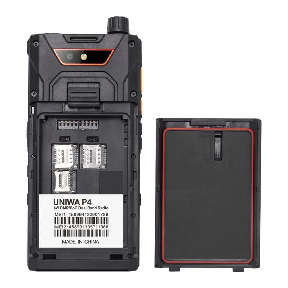 UNIWA P4 Plus IP68 Waterproof VHF DMR PTT PoC Dual Mode Android Rugged Smart Mobile Phone with Walkie Talkie 4GB+64GB Smartphone