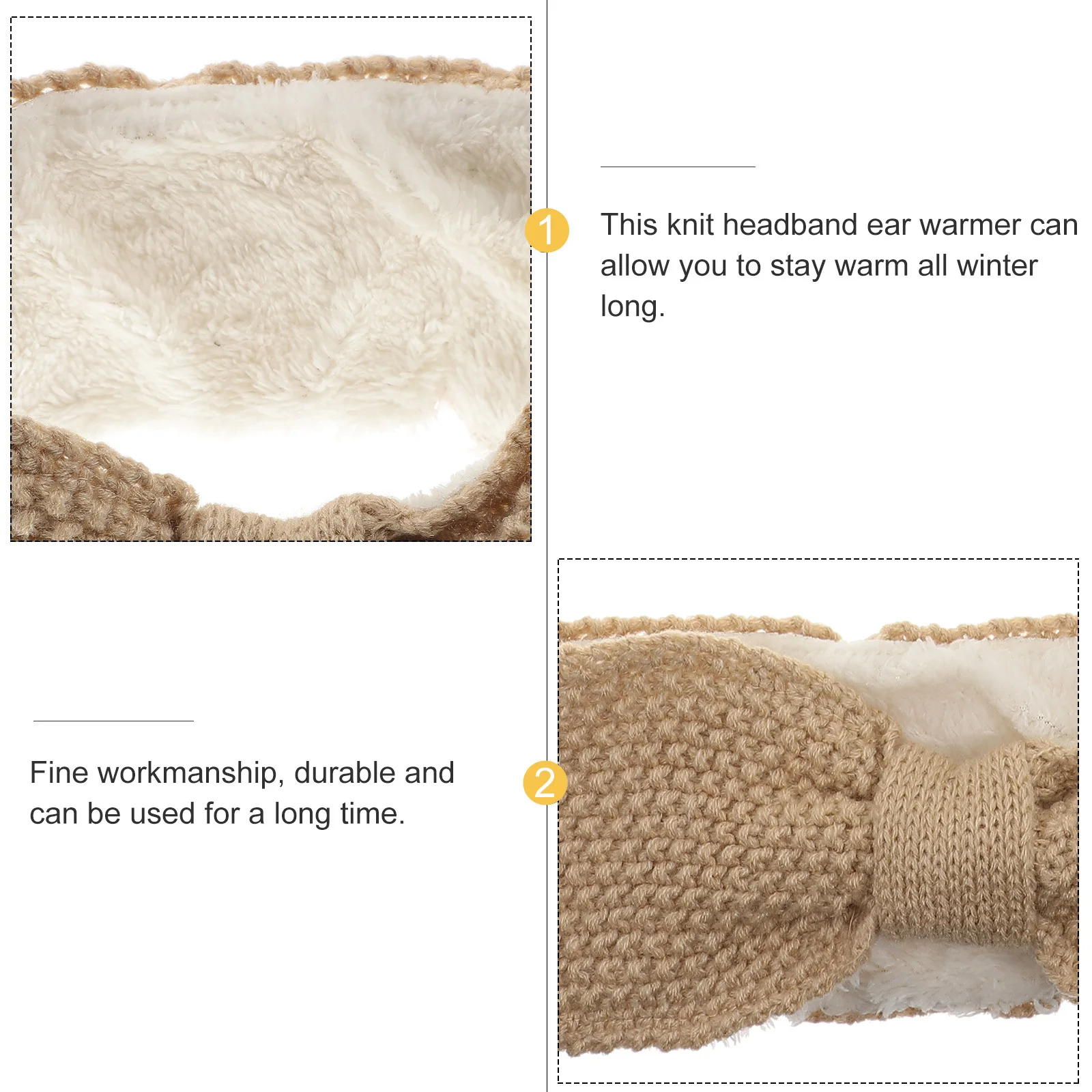 

3Pcs Warm Winter Ear Warmer Knitted Thick Headbands Stretches Cozy Wraps Women Winter Headbands for Skiing Running Walking