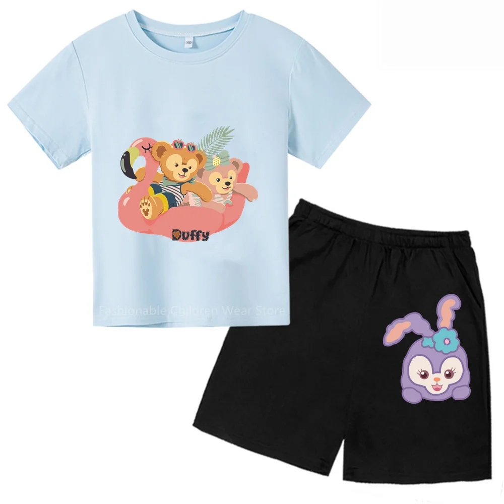 Disney Duffy Shortsleeve & Shorts 2024 - Casual Yet Chic New Print - Fun Summer Clothing For Boys & Girls Perfect For Ages 3-14