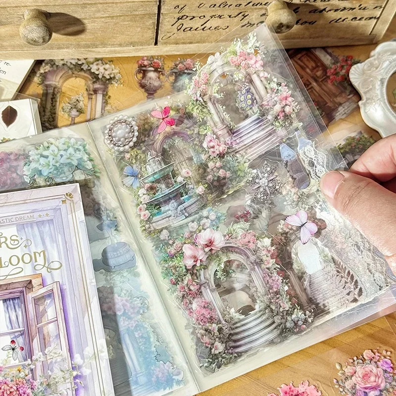 20 pieces/book of vintage floral and plant pattern stickers, notebook, scrapbook, DIY decorative stickers