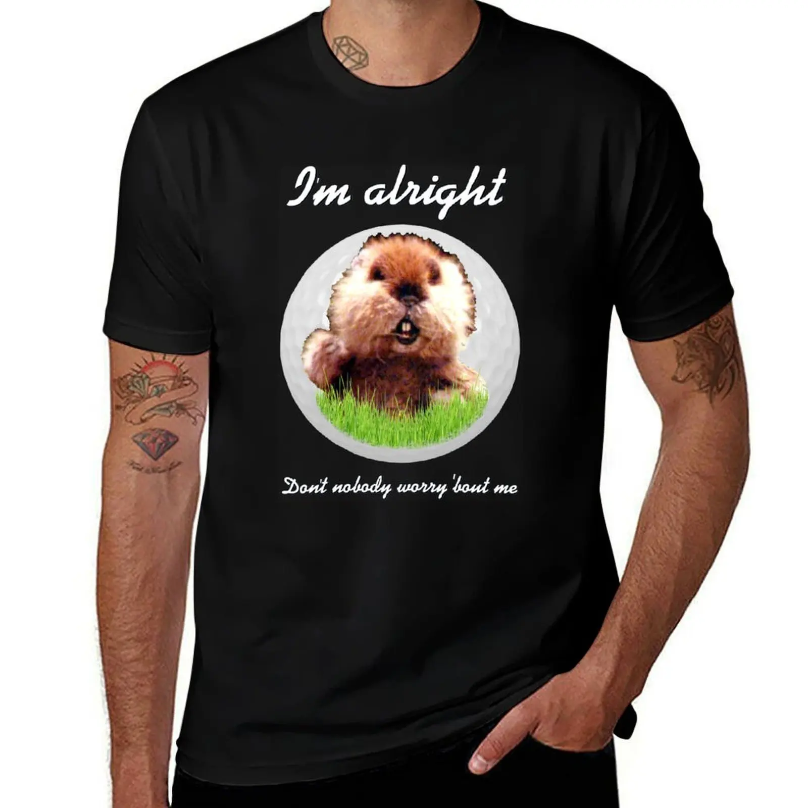 

I'm Alright Caddyshack Homage Gopher Kenny Loggins T-Shirt printed t shirts for man t shirts for man pack white T-shirt