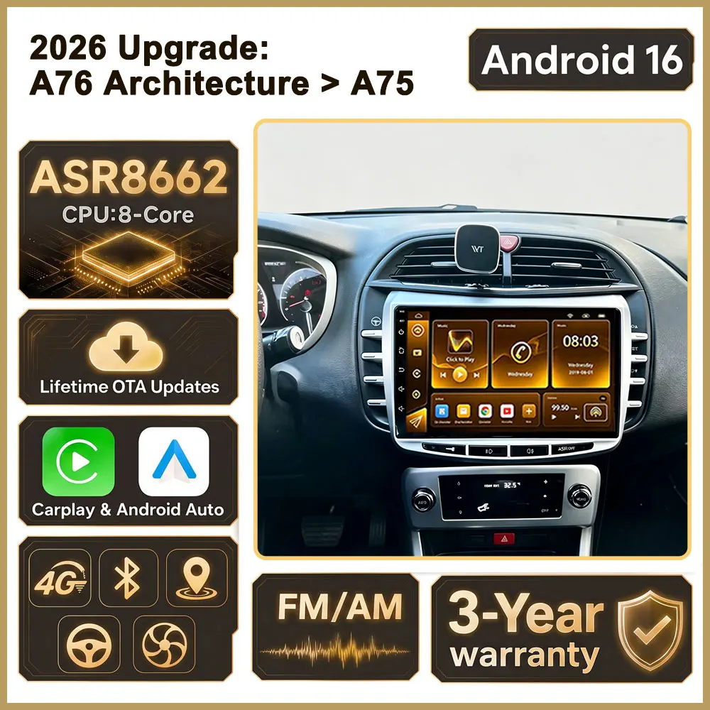 Cortex-A76 Octa-Core Android 16 For Lancia Delta 2009 - 2019 Car Radio GPS Multimedia Player Touch Screen Dash Cam Auto Radio BT