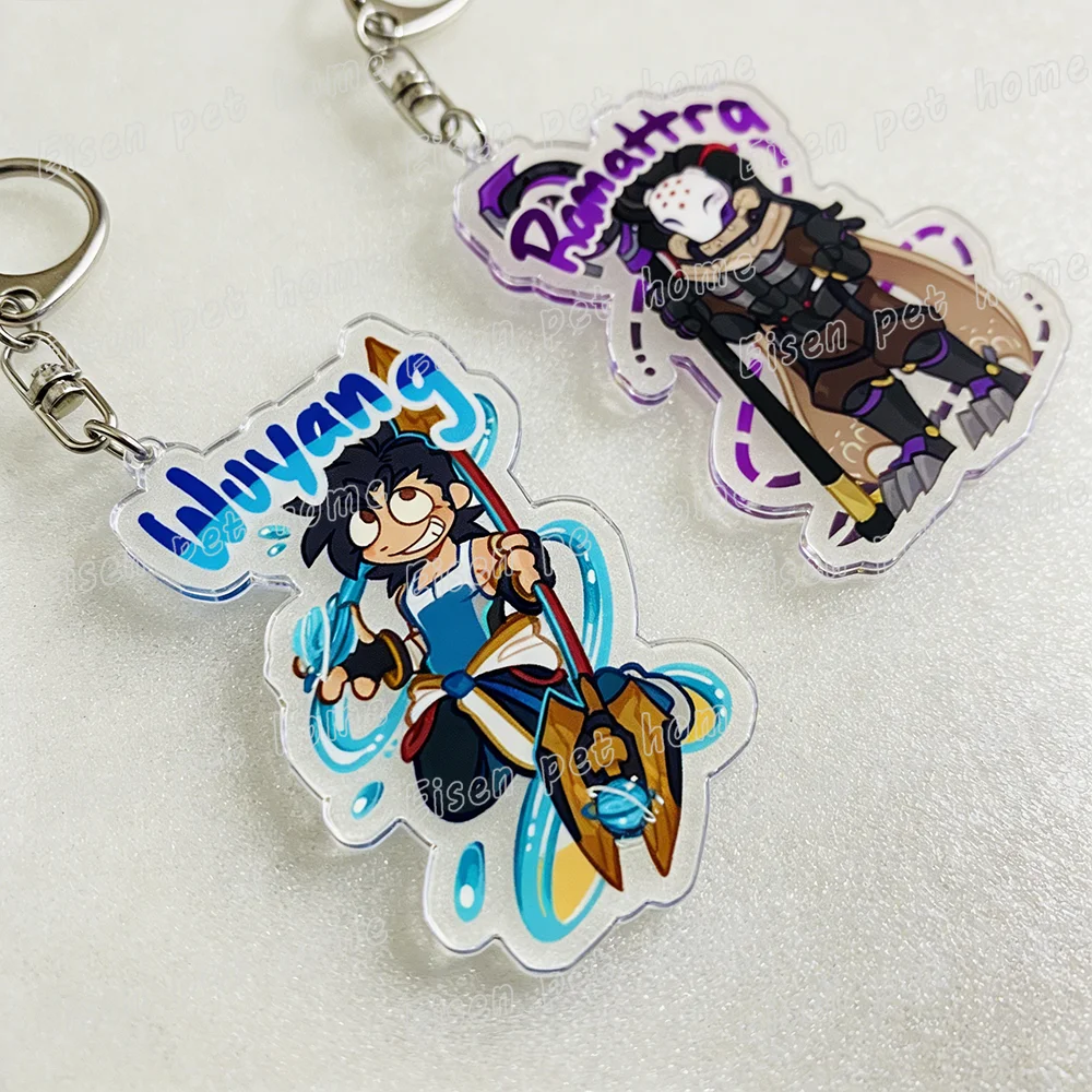 Game Ow Chibi Keychains for Women Accessories Bag Charm Mercy Dva Kiriko Cartoon Gaming Keyrings Jewelry Friends Birthday Gifts view 2