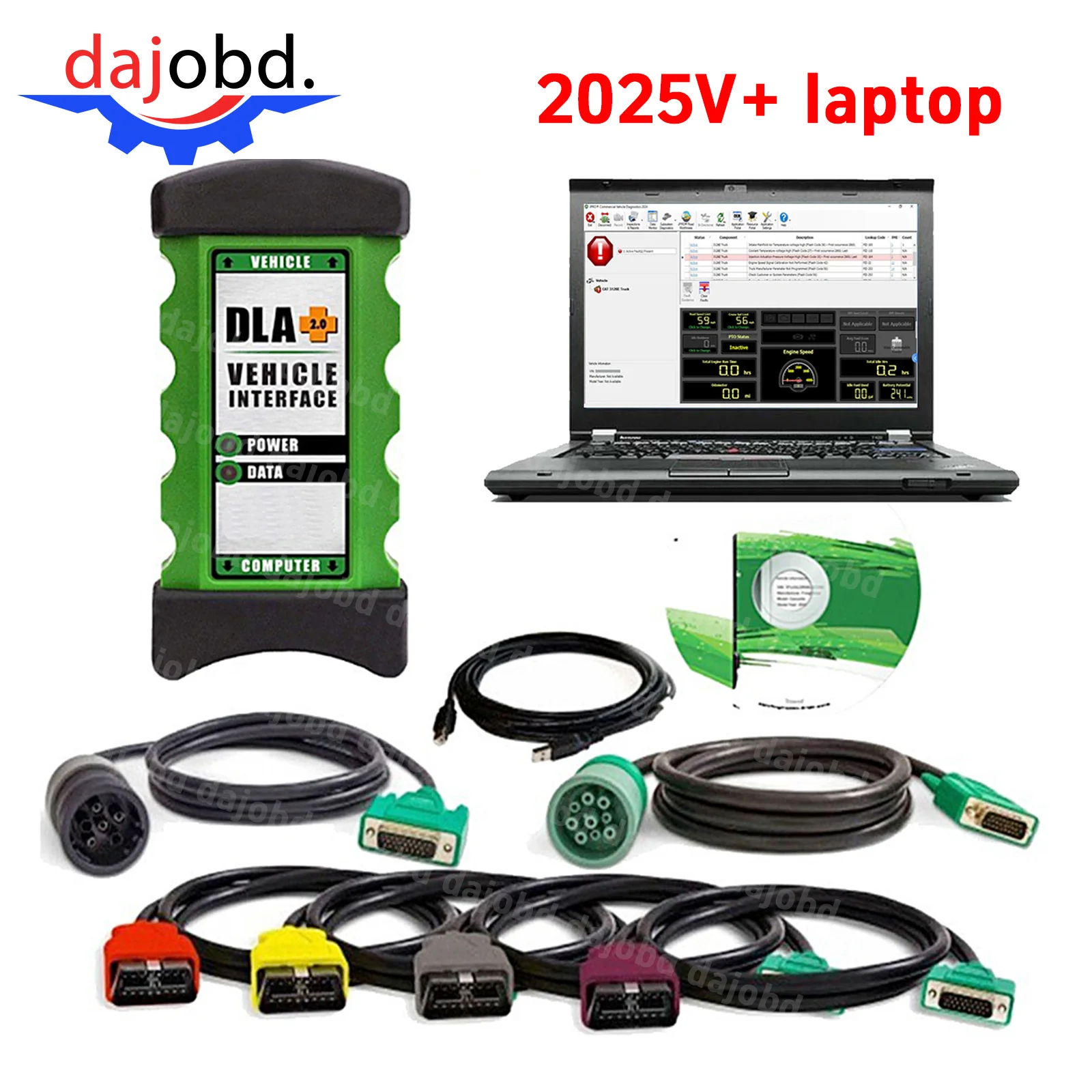 

2025 high quality JPR Professional Diagnostic Tool 2019V1 Heavy Duty Truck Scanner with laptop And JPr DLA+ 2.0 Adapter Kit