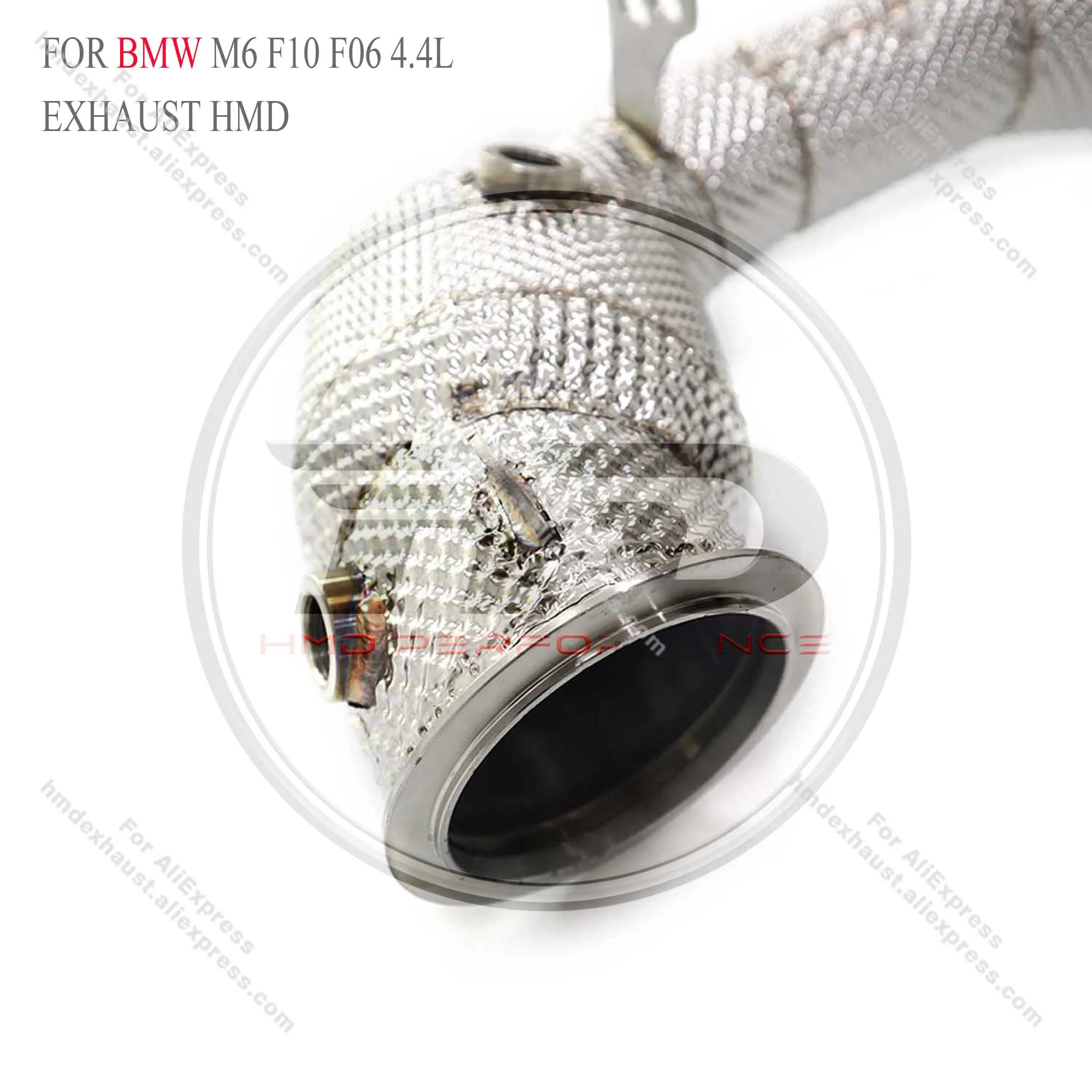 HMD Hot Sales Rvs Katalysatie Downpipe voor BMW M6 F10 F06 4.4L Met Hitteschild Uitlaat Auto Accessoires