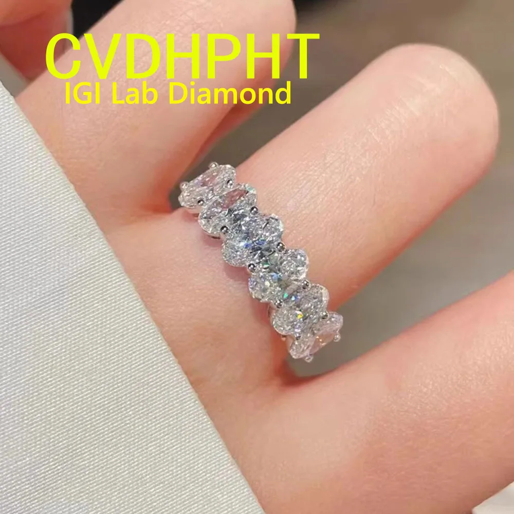 

Customize 14K gold Lab growing diamonds Diamond DEF Color Rangingeternity band ring