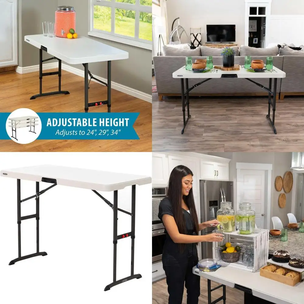 

Регулируемый складной коммерческий стол Almond, 4 фута, модель 80387