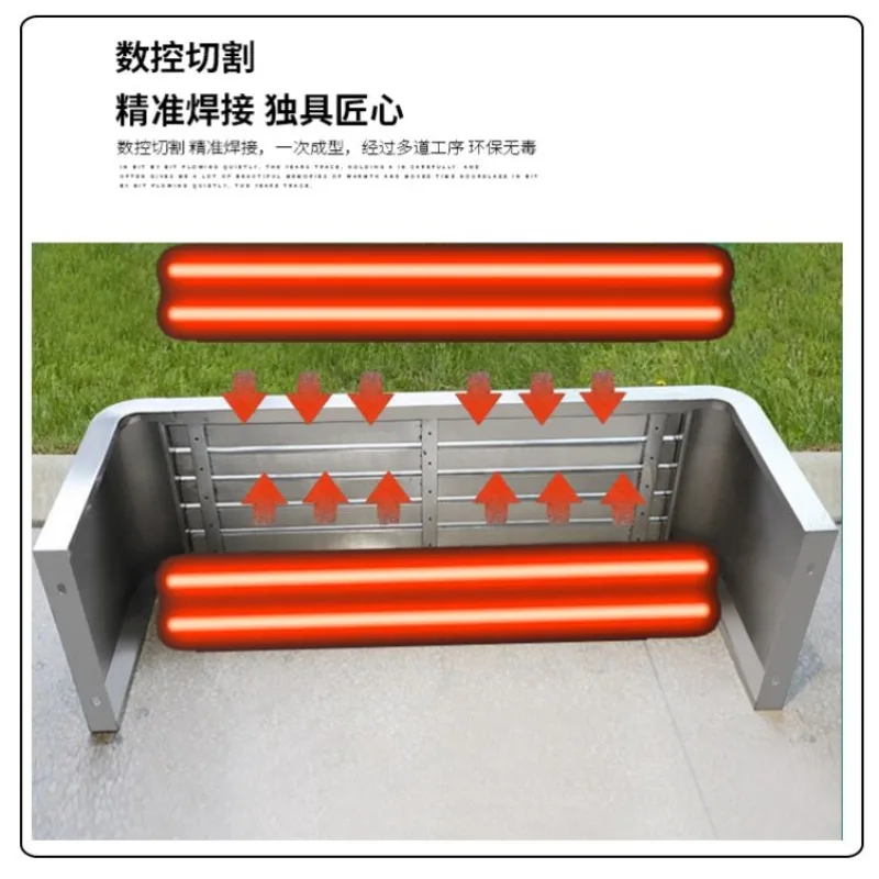 مقعد في الهواء الطلق بارك كرسي الفولاذ المقاوم للصدأ مقعد منطقة التدخين الجلوس البراز مقعد الحمام خلع الملابس البراز صف كرسي