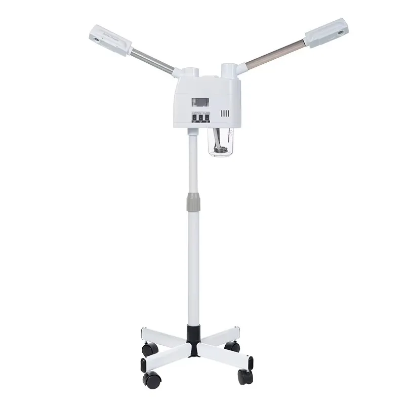 เครื่องอบไอน้ำหน้าแบบร้อนและเย็น 2-in-1 สีขาว พร้อมโอโซน สำหรับทำความสะอาดผิวหน้าอย่างล้ำลึกและเพิ่มความชุ่มชื้น