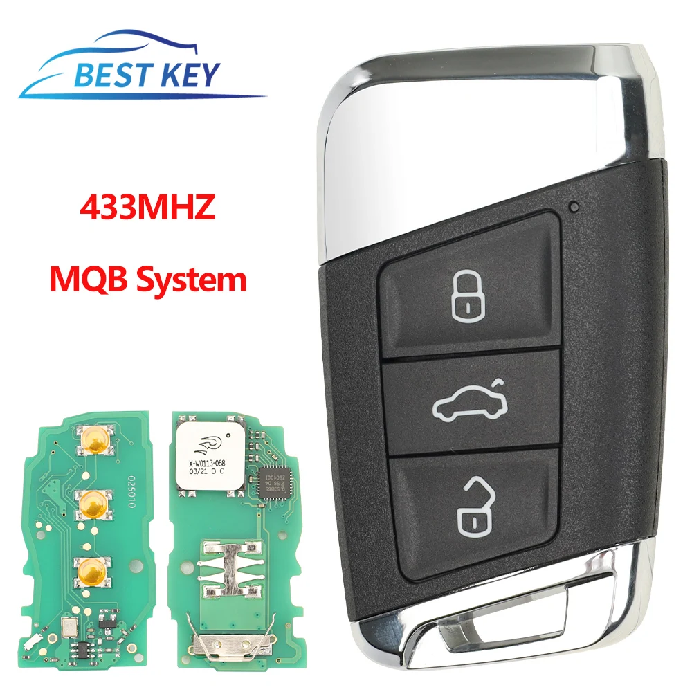 BEST KEY Remote Smart car Key For Volkswagen VW Passat B8 New Magotan B5 Skoda A7 Passat Variant 2015-2019  3 Button 433MHZ NEW