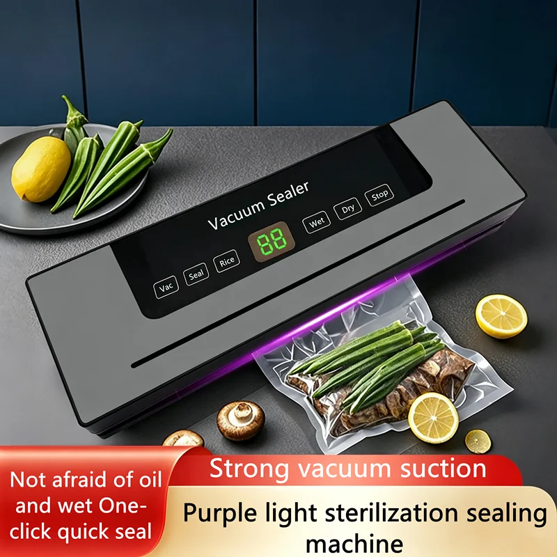 

All-in-one electric vacuum sealing machine food storage sealing touch button dry/wet built-in cutter kitchen food sealing vacuum