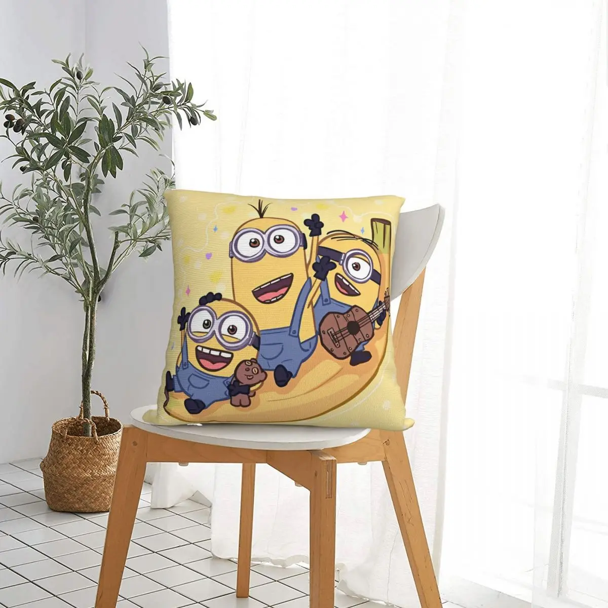 Minions 2inch Acrylic Charm Pillow Cases Cushion Cover Awesome Decorative Throw Pillow Case Cover for Home 40x40cm