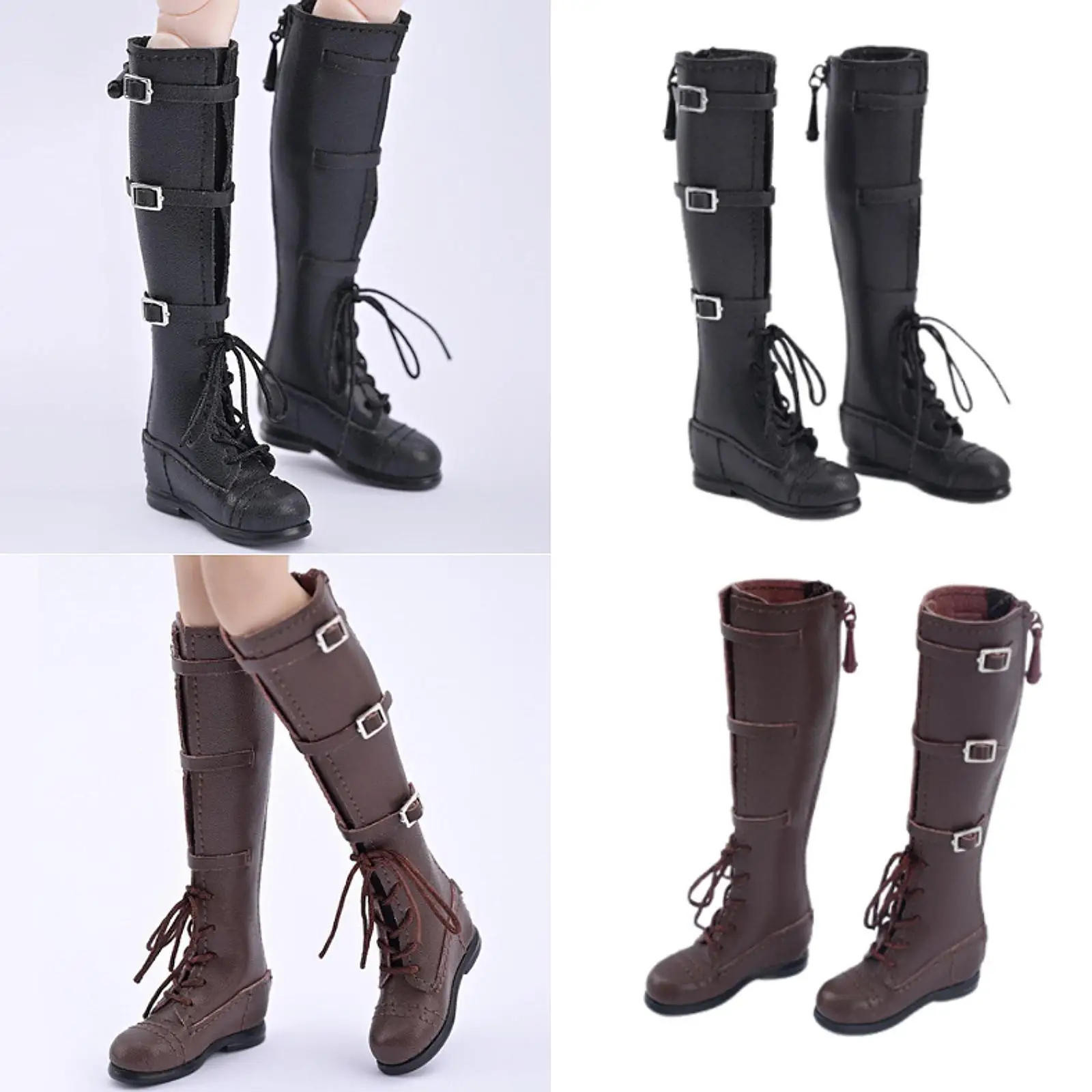 

1/6 Scale Figure Shoes 3.46inch Height Handmade Action Figures Accessories Mini High Boots for 12'' Figures Accessory
