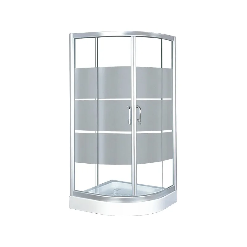 Luxury round sector frame tempered glass shower room polished surface bathroom sliding door shower room