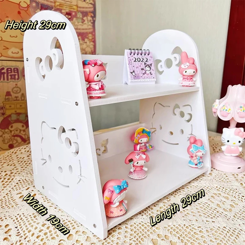 Sanrio Hello Kitty Desktop-Aufbewahrungsregal Kuromi Cinnamoroll Mehrschichtiges Bücherregal Kosmetik Kleinigkeiten Organizer Schlafsaal Zuhause Geschenk