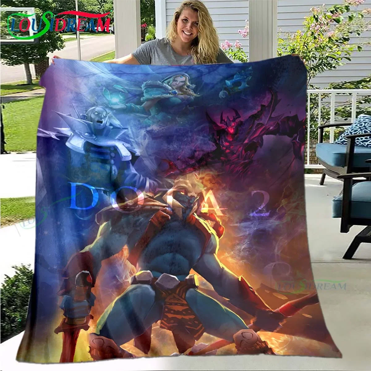 Classic Game D-DOTA 2 Printed Four Seasons Blanket Sofa Cover Travel Bed Plush Blanket Travel Office Break Blanket Birthday Gift