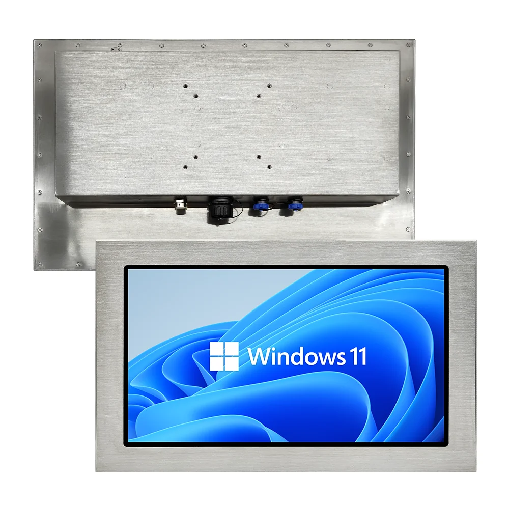 15.6  21.5 Inch Stainless Steel Wall-mount Outdoor Ip65 Ip67 Waterproof Fanless Capacitive Industrial Touch Screen