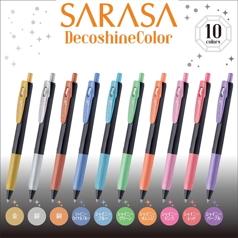 

New Color SARASA JJ15 Gem Series 0.5mm Gel Pen Shiny Metallic color Shining Bright Japanese Stationery