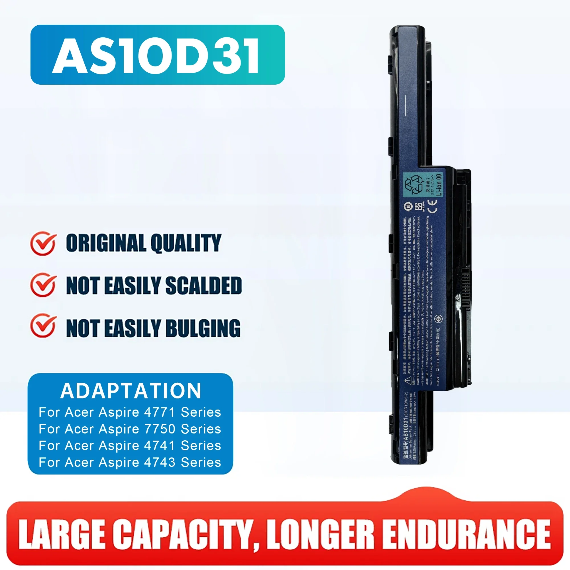 

AS10D31 Battery For Acer Aspire AS10D81 AS10D41 AS10D51 AS10D61 AS10D73 AS10G3E 4741 5552 5742 5733 5750 G E1-531 E1-571