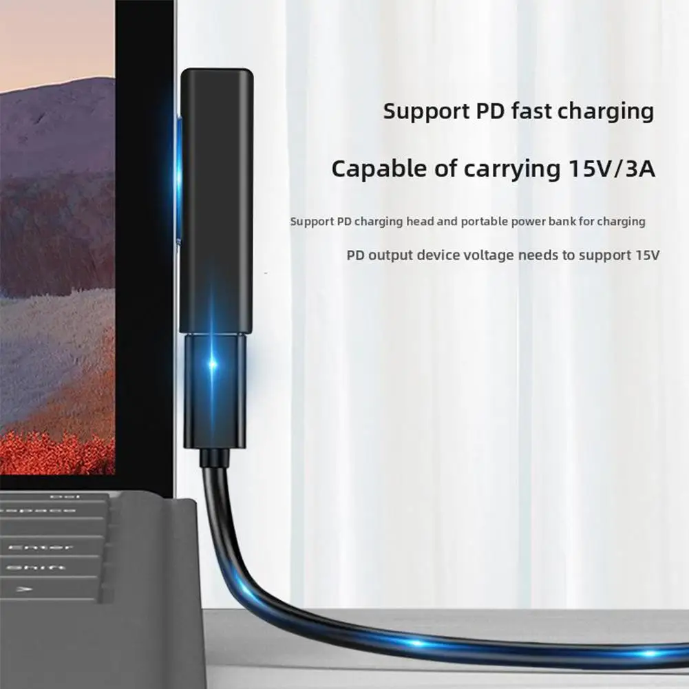 15V PD Fast Charging USB C Power Supply For Microsoft Surface Pro X 8 7 6 5 4 3 Go Book Converter Charger For Microsoft Surface