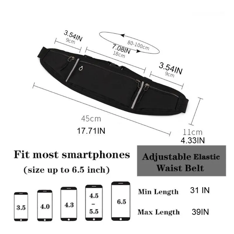 WRELS المهنية تشغيل الخصر حقيبة مقاوم للماء رقيقة جدا الرياضة الخصر حزمة فاني حزم عاكسة تشغيل حقيبة حزام الخصر #6
