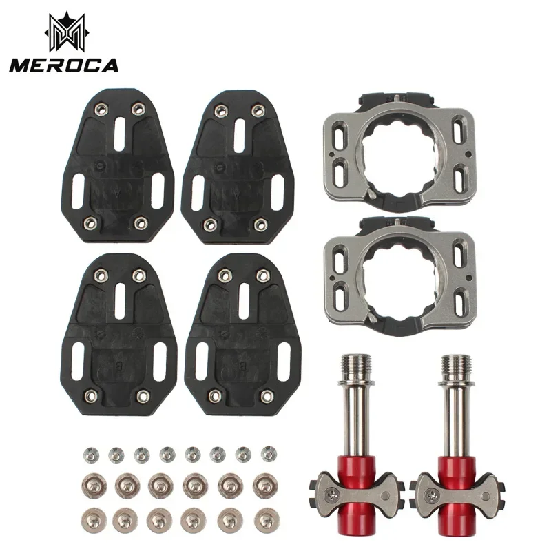 Meroca ultraleve liga de titânio pedal de bicicleta de estrada 3 rolamentos auto-travamento pedal velocidade jogar pista sprint pedais de bicicleta especiais