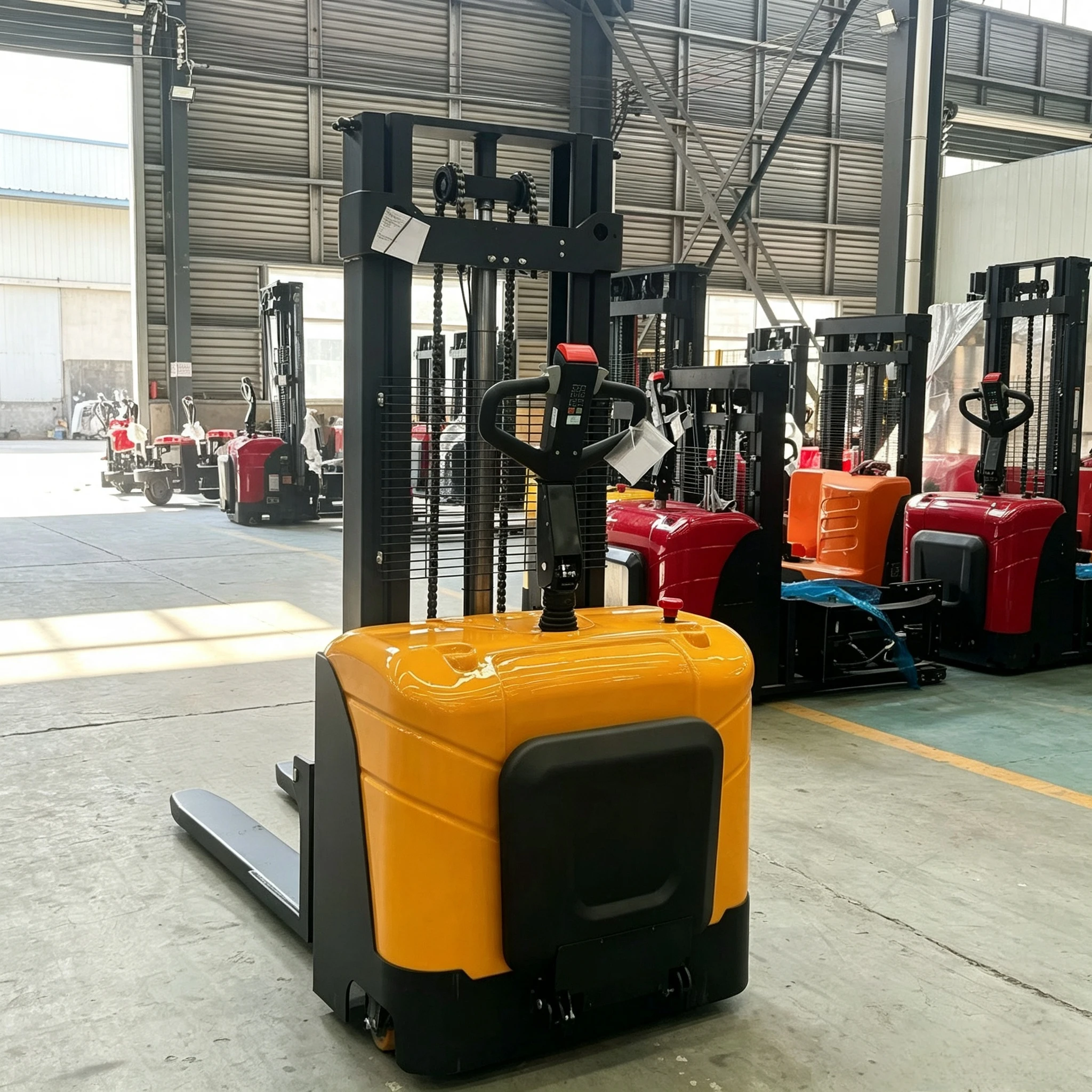 1.5-2 Ton Electric Stacker Truck 2000kg 3m Lift Height Battery Pallet Forklift Heavy Duty Warehouse Machine