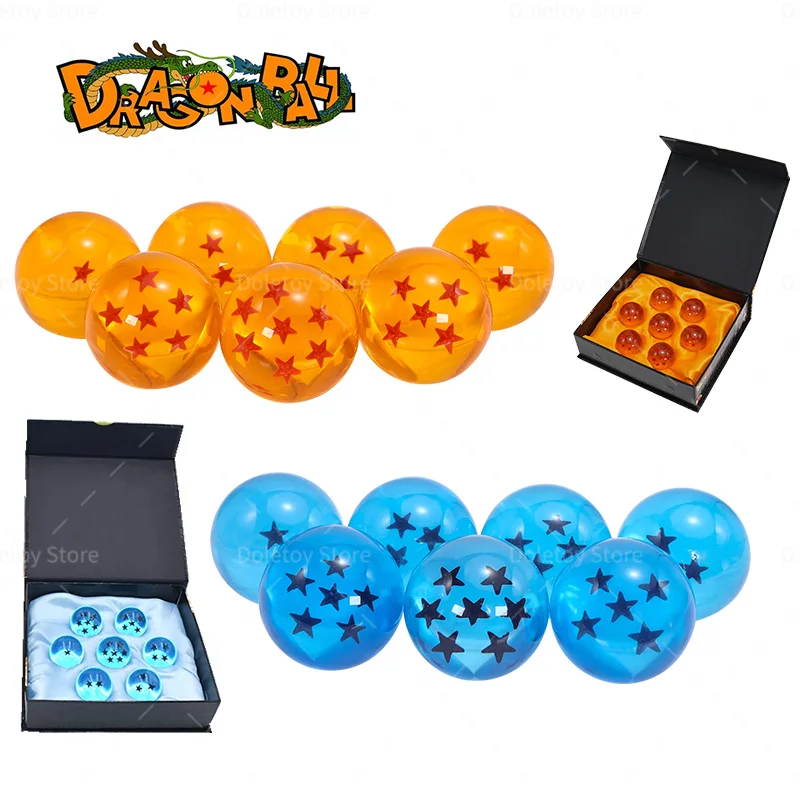 Dragon Ball Z 1:1 Bola de cristal Figuras de bolas de 7 estrellas Naranja Azul Shenron Dragon Crystal Balls Colección de PVC Juego completo