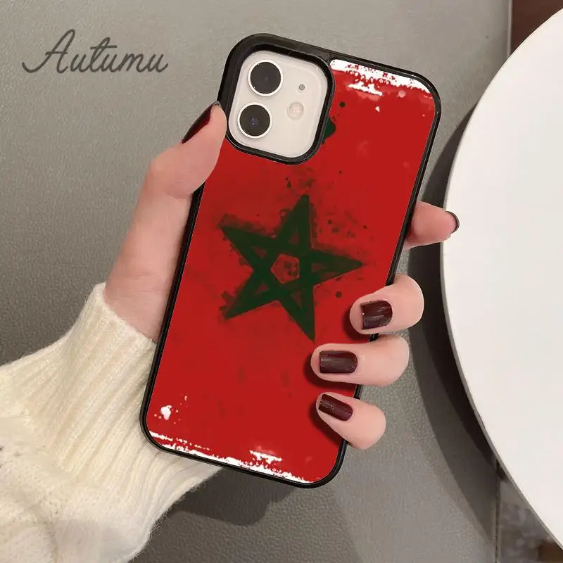 حافظة هاتف بعلم المغرب لهاتف آيفون 17 إير 15 16 11 12 13 14 برو ماكس بلس غطاء كوكه Fundas Shell #2