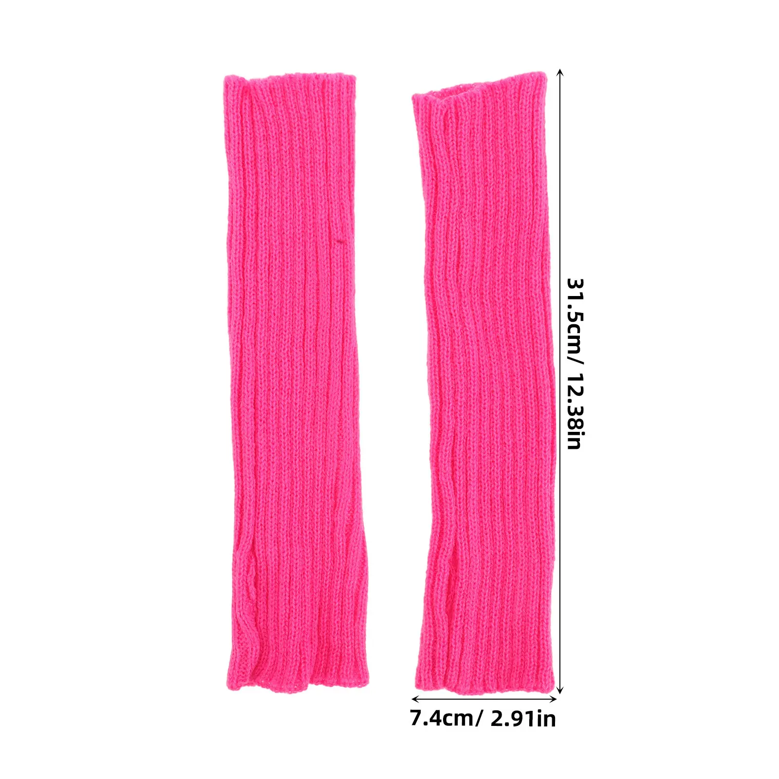 Fingerless Arm Warmers Stretchy Knit Mid Length Thermal Winter Gloves for Men Women Outdoor Cold Weather - view 6