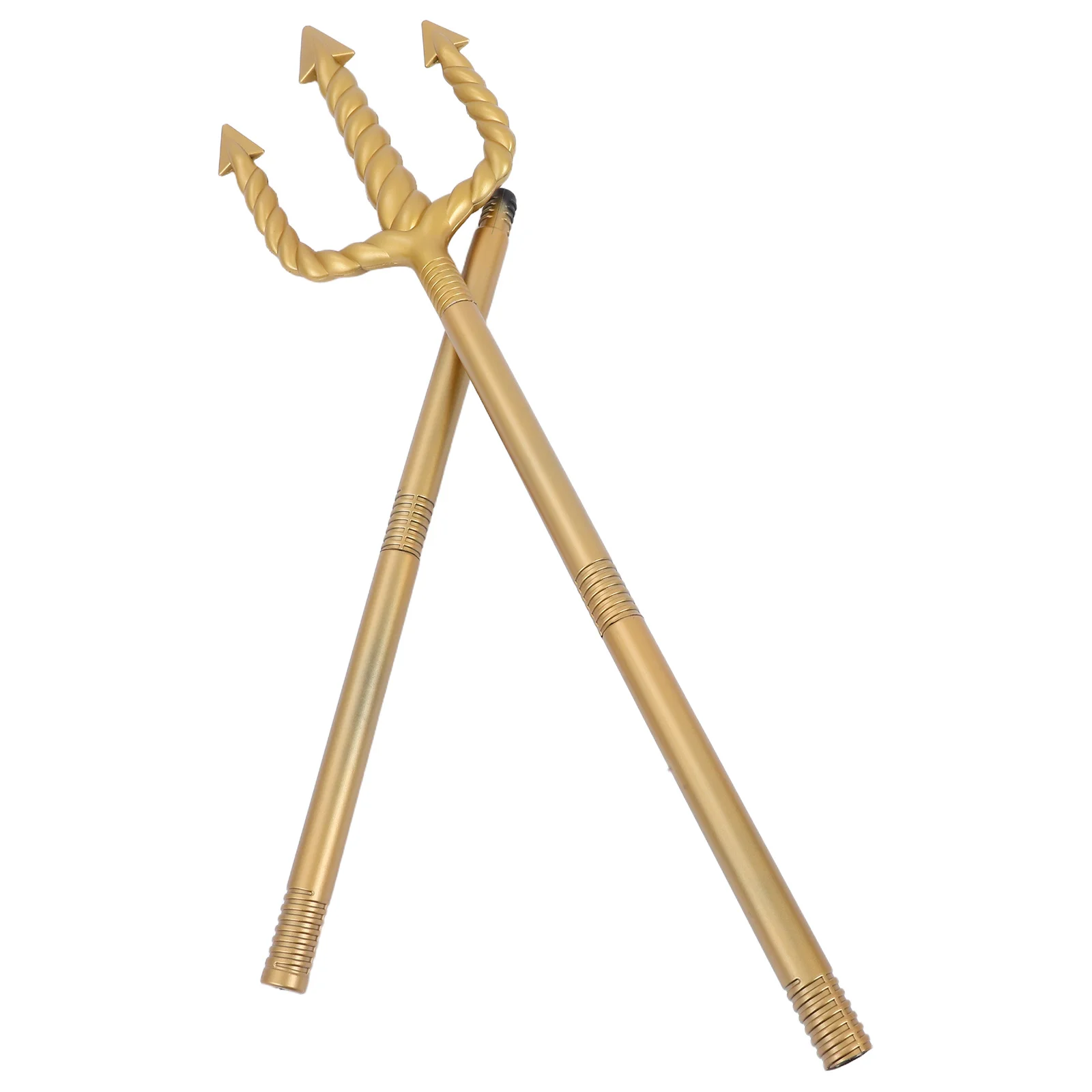 

Спиральный трезубец, опора с золотой отделкой, безопасные закругленные кончики, простая сборка для Хэллоуина, косплей, костюм, вечерние украшения