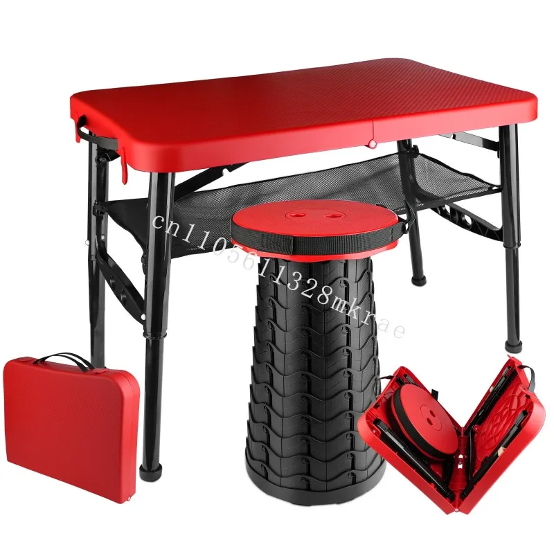 

The new portable folding table and stool are easy to adjust, suitable for outdoor picnics and family use