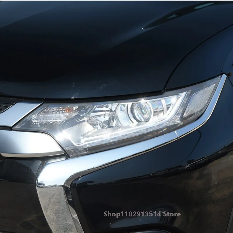 For Mitsubishi outlander 2015-2020-Car Headlight Protective Film Vinyl Restoration Transparent Black TPU Sticker