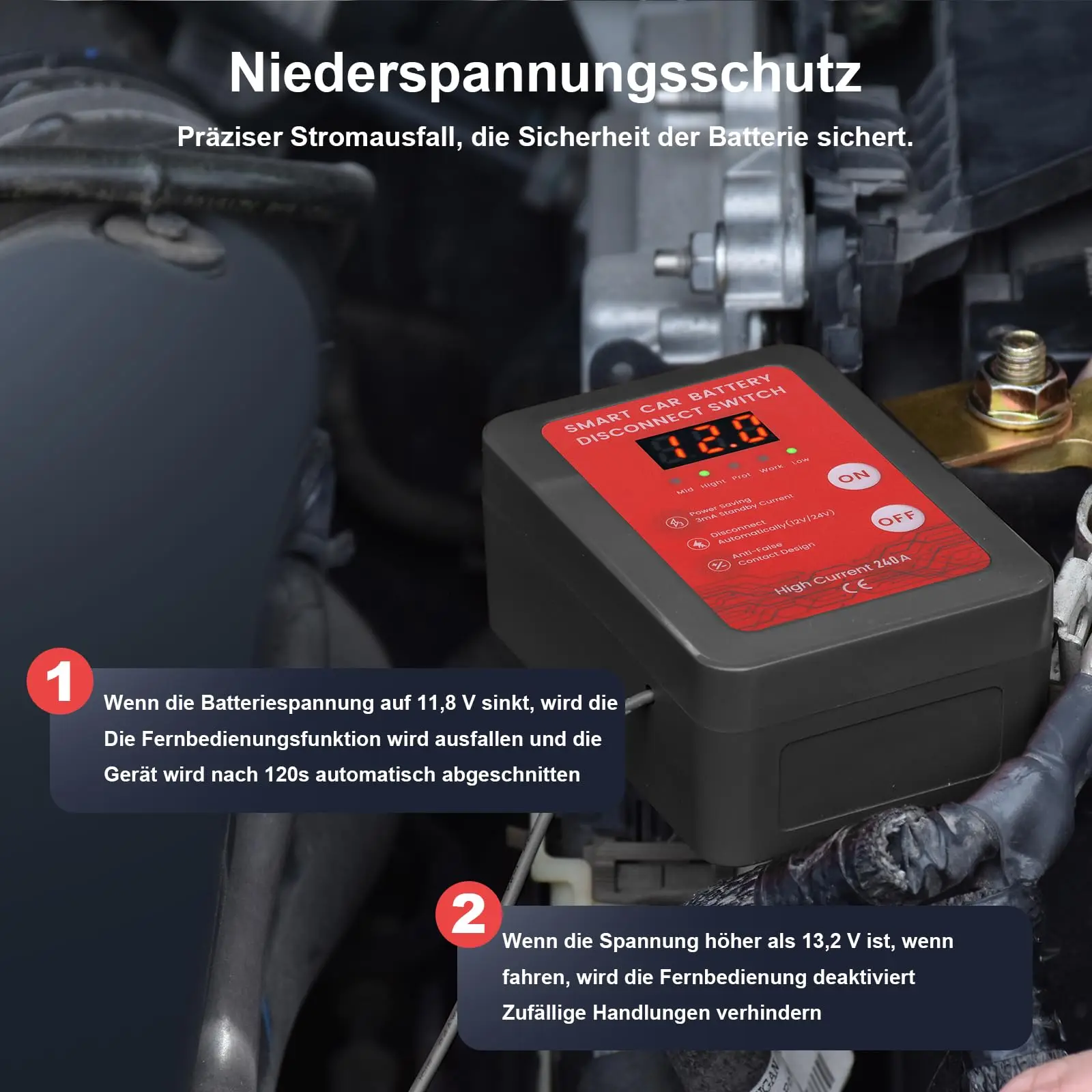 12V Fernbedienung Batterie Trennschalter Smart Spannung Auto Batterie Kill Schalter für Fahrzeug RV ATV Lkw Boot mit LED – Detail 4