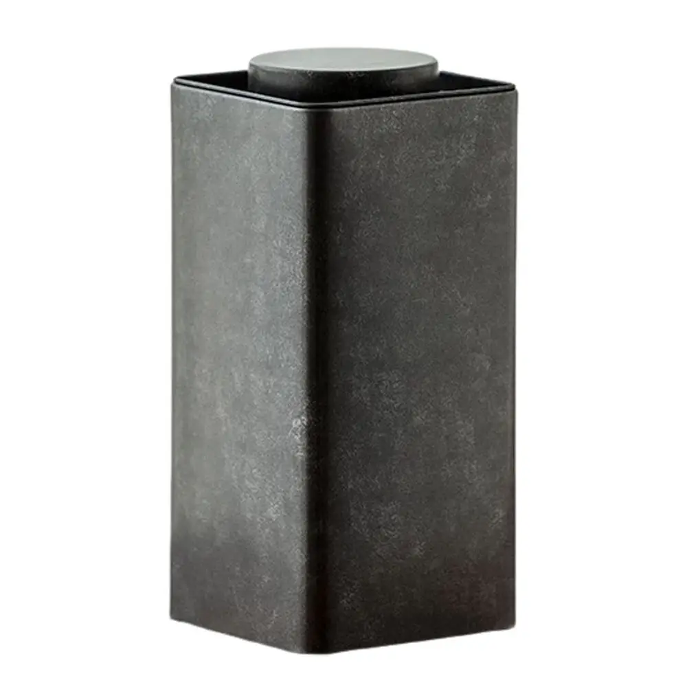 Sealed Storage Tea Iron Cans Retro Style Classical Style Square Iron Boxes Square Shape Airtight Design Iron Boxes Home Use