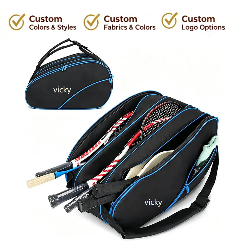 Pickleball Paddle Bag Large Capacity Pro Team Tour Sports Bag with Built in Zip Off Sling Bag Padded Shoe Side Pockets