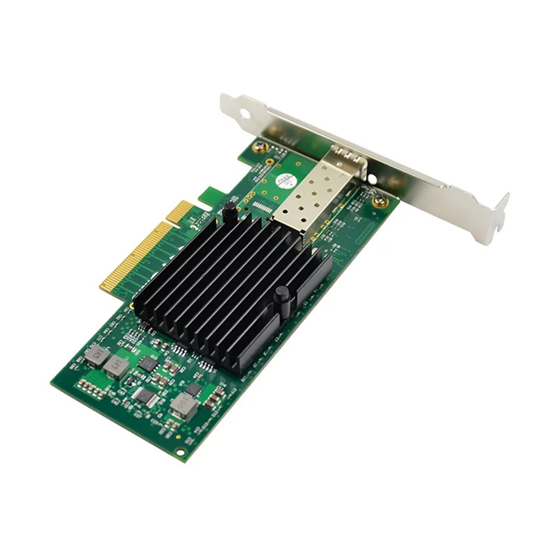 AT87-10G SFP + Server การ์ดเครือข่ายไฟเบอร์ออปติก 82599EN ชิป PCIE X4 Single Optical Port การ์ดเครือข่าย