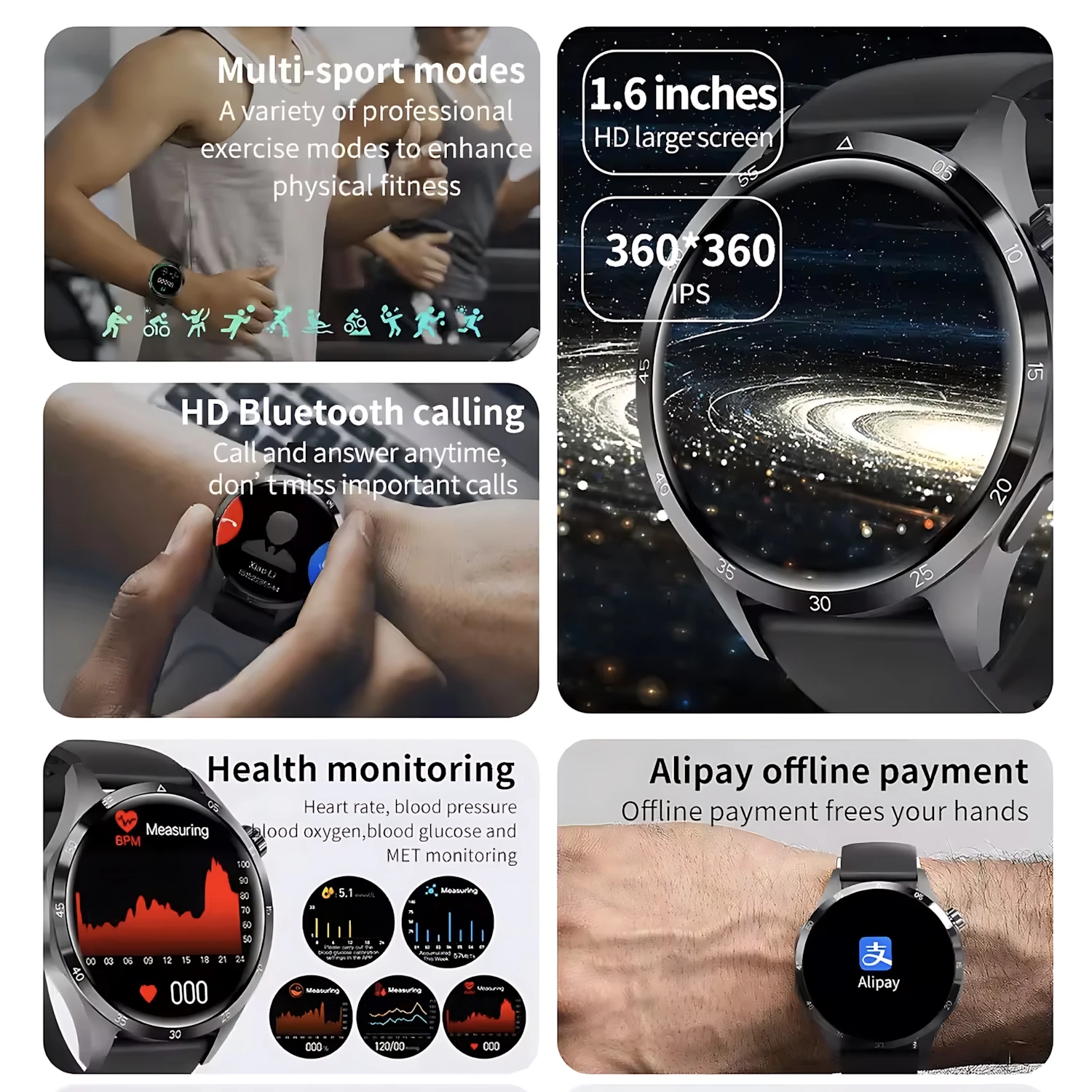 2025 For Android GT4 Pro GPS NFC Smart Watch Men 360*360 AMOLED Screen Heart rate Bluetooth Call IP68 Waterproof Man Smartwatch