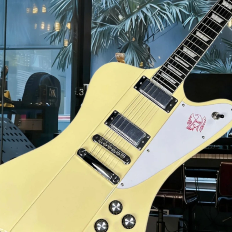 

Gift Christmas 40 inch Milk Yellow Firebird Electric Guitar Mahogany Body Rosewood Fingerboard Free Shipping