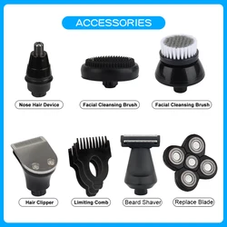 1/2/3/4 Pcs Replacement Shaver Heads 5D Standalone 5 in 1 Blade Electric Shaver Waterproof Stainless Steel Razor Universal Blade