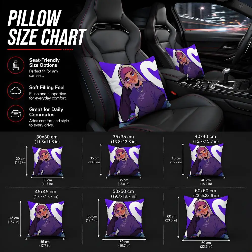 Singer Y-Young Miko Cushion Cover 1pc Square Throw Pillow Cover Soft Fabric Removable Washable Couch Bed Chair