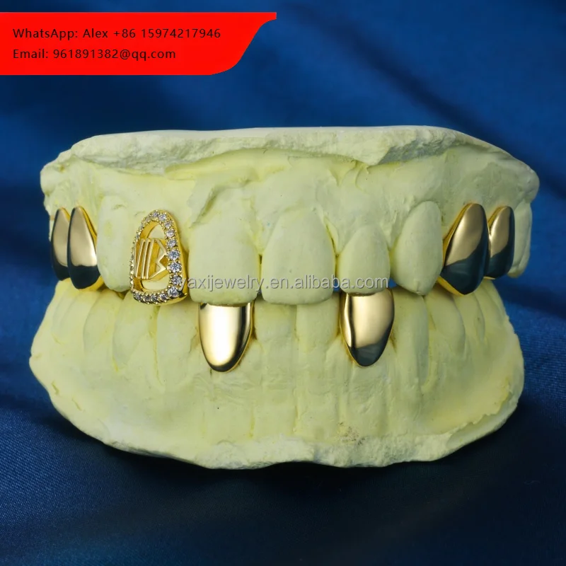 

Индивидуальные зубные грилзы из серебра S925 с позолотой 10K, 14K, 18K и муассанитом VVS, имитирующим бриллиант, с открытым дизайном и логотипом