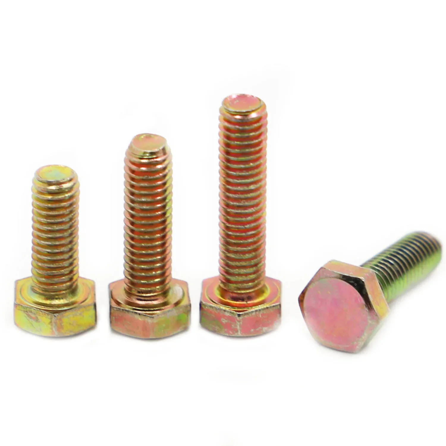 Color Zinc Plating Steel Metric External Hex head Screw M6 M8 M10 M12 Outer Six Corner Bolts